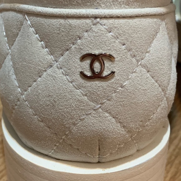 Suede Chanel booties with Velcro straps, size 7.5. Gently worn! Unique style ✨ - Picture 5 of 15